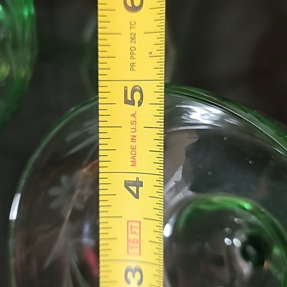 Bobby Flay Hand-Blown Etched Margarita Glasses GREEN SET Of 3 EUC - Picture 8 of 10